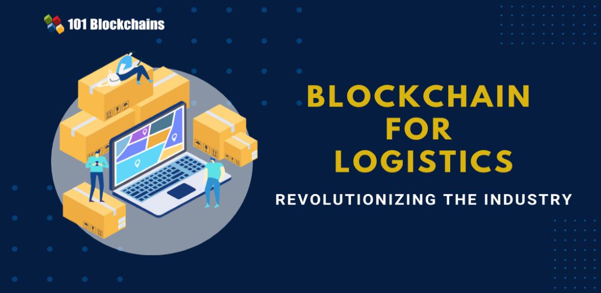 A representation of blockchain technology in logistics.